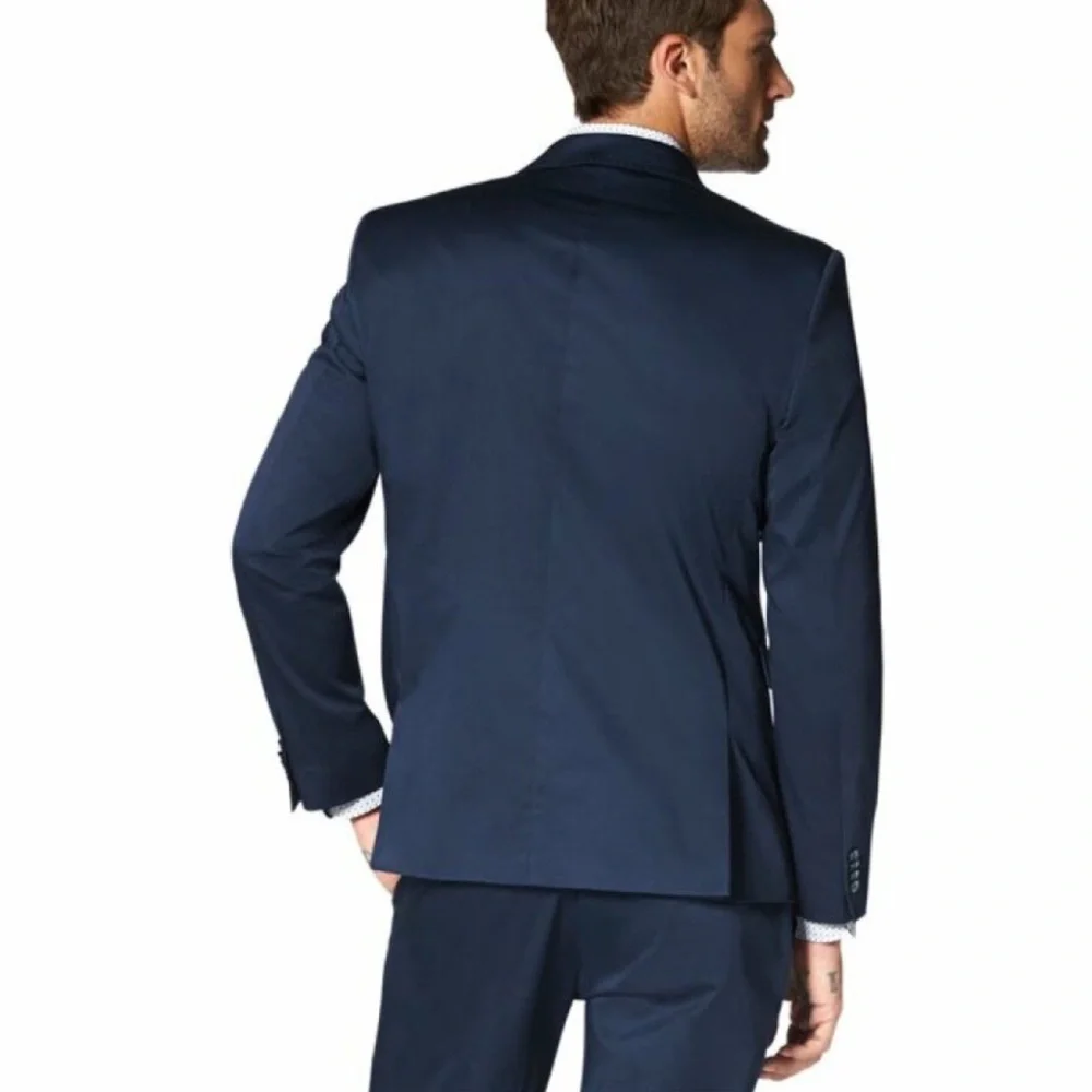 BRUNO BANANI MENS NAVY SPORT COAT Two-Button Blazer